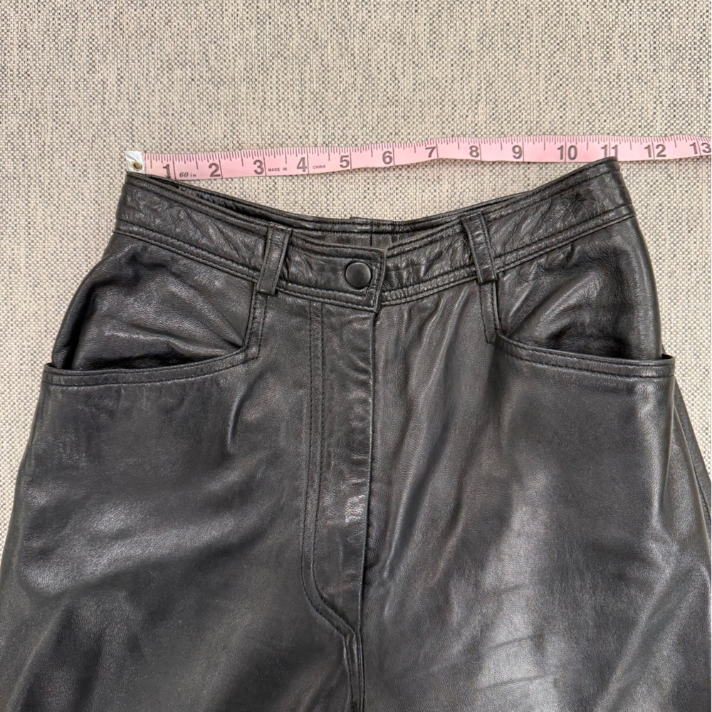 Vakko Straight Leg Leather Pants - Picture 10 of 14